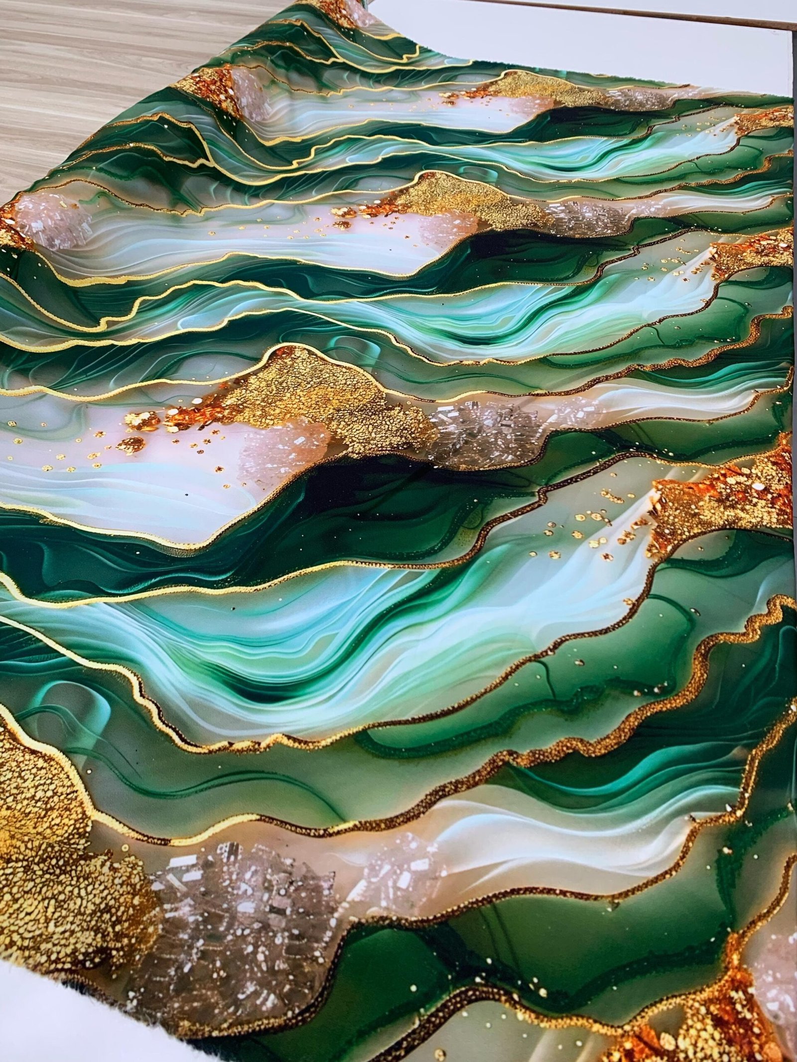 Viscoseda Marmorizado Verde - Imagem 3