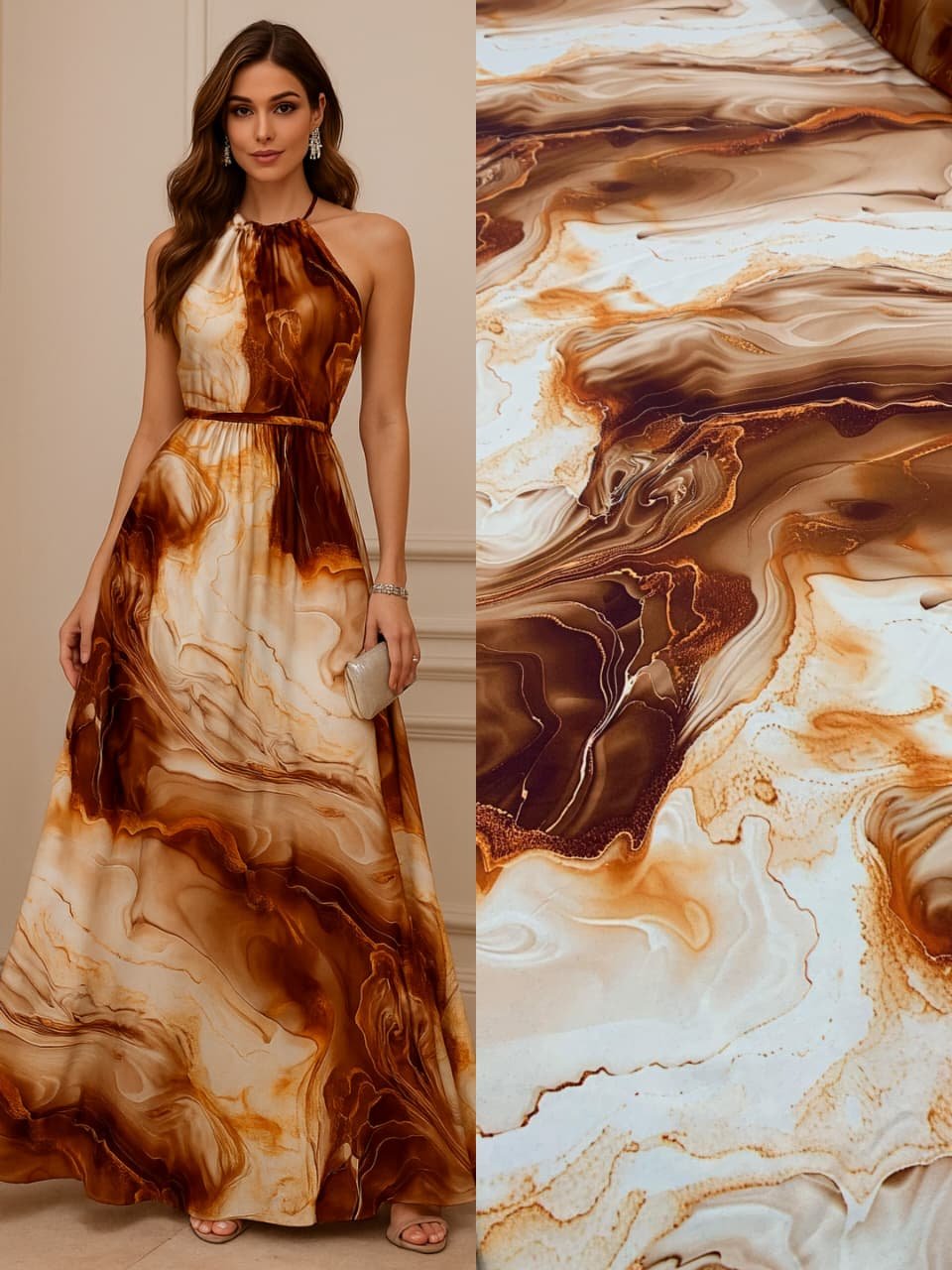 Viscoseda Marmorizado Caramelo