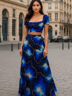 Viscoseda Marmorizado Azul