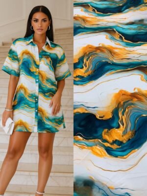 Viscoseda Marmorizado Turquesa