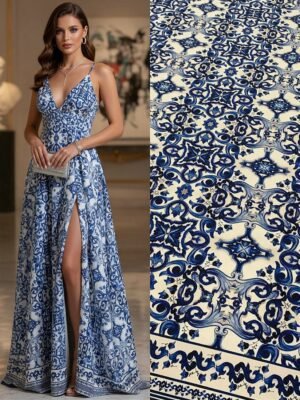 Viscoseda Azulejo Português Azul