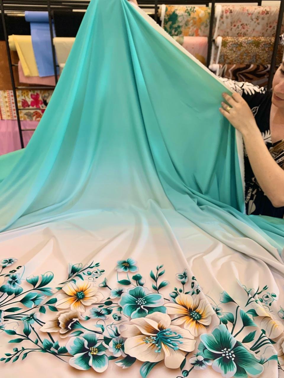 Viscoseda Barrado Menta - Imagem 4