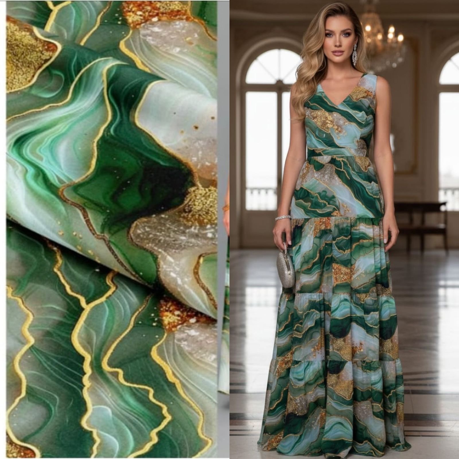 Viscoseda Marmorizado Verde