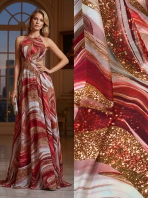 Viscoseda Marmorizado Vermelho Glamour