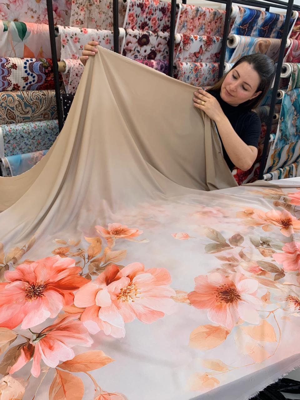 Viscoseda Barrado Caqui - Imagem 4