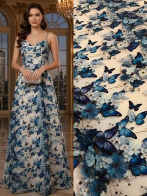 Viscoseda Borboleta Azul