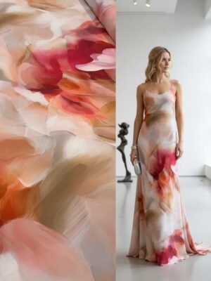 Viscoseda Floral Abstrato