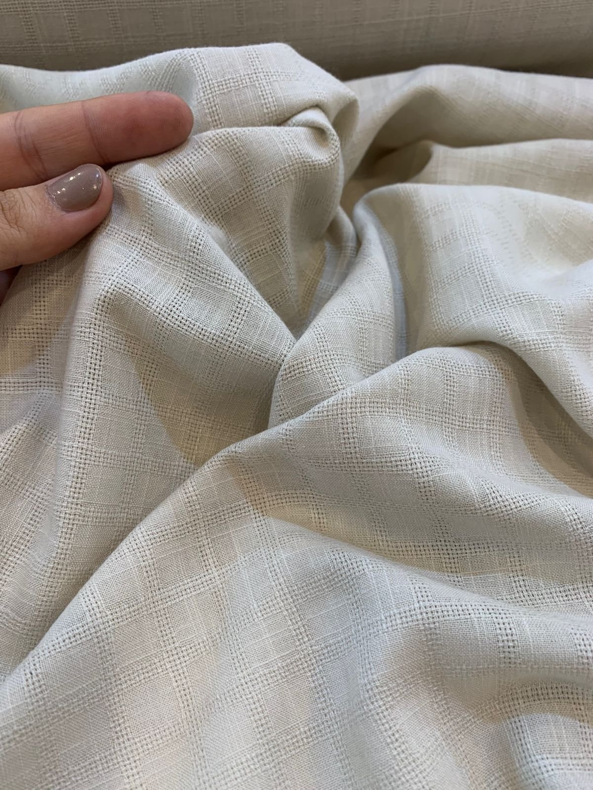 Cambraia Cru Natural Maquinetado - Linho Algodão - Imagem 4