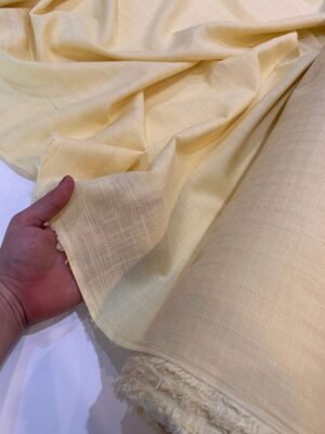 Cambraia Amarelo Bebê Maquinetado - Linho Algodão